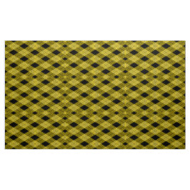 Gingham Check Yellow and Black Patterno Tecido