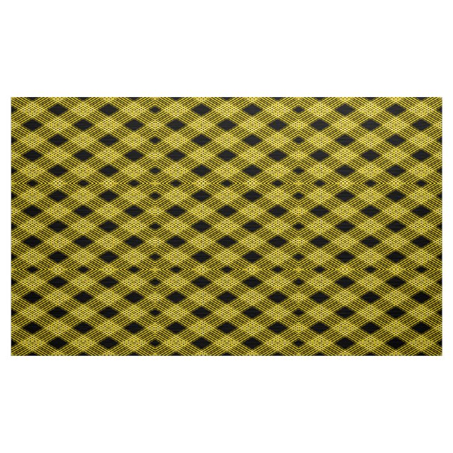 Gingham Check Yellow and Black Patterno Tecido (Jarda)
