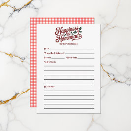 Gingham Feliness é Cartão de Receita de Feriado Ho