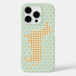 Gingham Gingham Dachshund Monograma Duck Azul Ovo