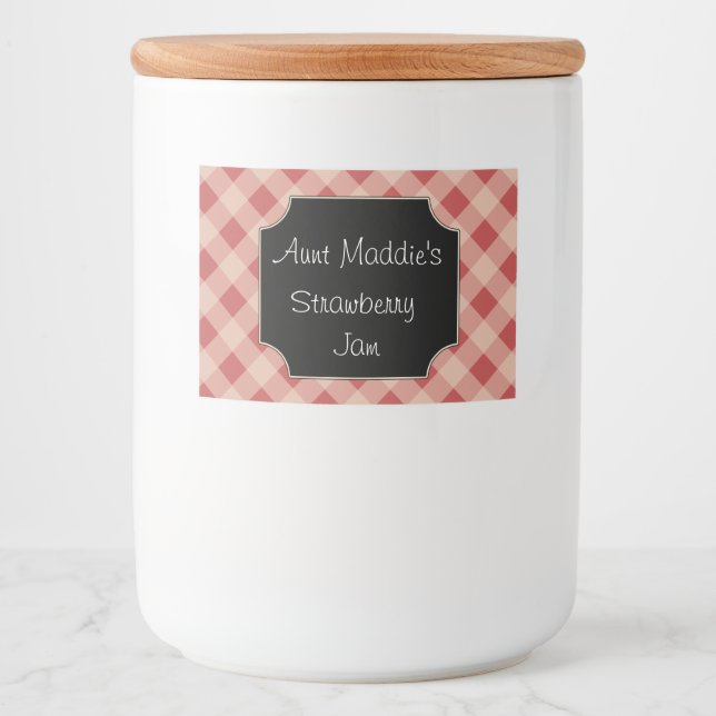 Gingham Jar Kitchen Etiquetas de presentes (Frente)
