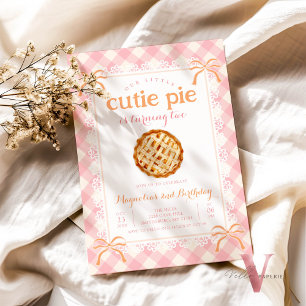 Gingham Rosa Cutie Pie QUALQUER Idade Convite de A