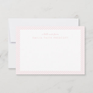 Gingham rosa, doce papel de carta personalizado