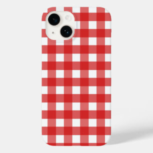 Gingham vermelho e branco