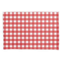 Gingham vermelho e branco