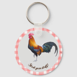 Gingham Vermelho e Branco com Chaveiro de galeria 