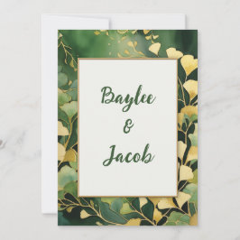 Ginko Sai e Dourado Convite para Casamento
