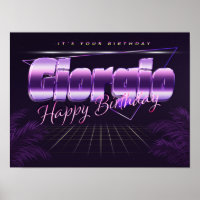 Giorgio Name Vorname lila retro Poster Geburtstag