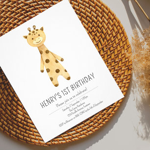 Girafa Bonita, Convite para aniversários de crianç