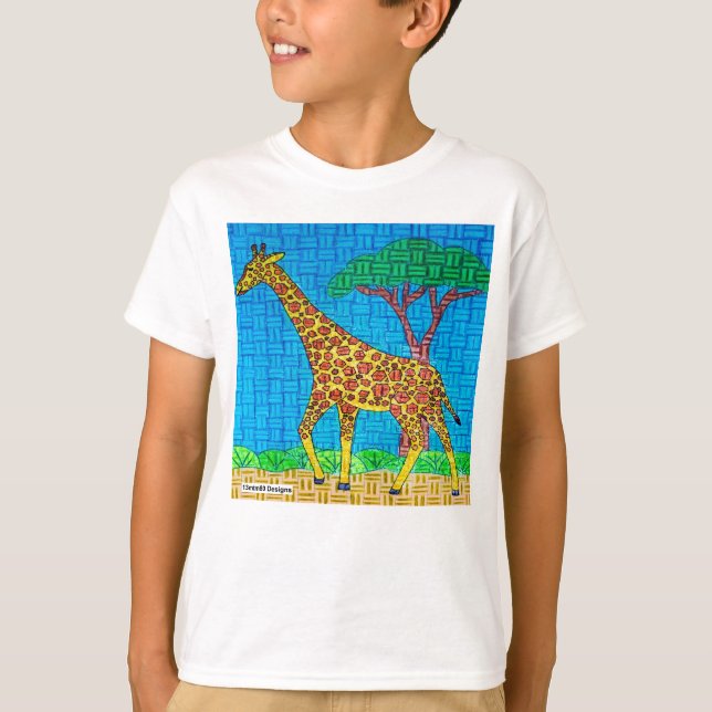 Girafa (branca) - Camiseta Básica Masculina (Frente)