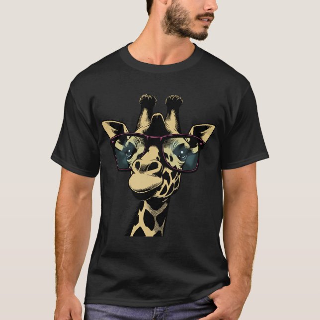 Girafa Com Vidros T-Shirt (Frente)
