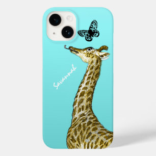 Girafa da Vintage em Cute Licenciando Borboleta em