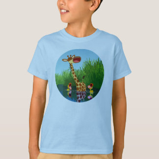 Girafa de Bons Cartoons e Camiseiros T-Shirt