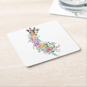Girafa de Flores Porta-Copos de Papel