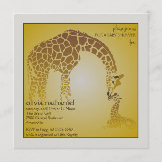 Girafa do bebê da mãe - convite do chá de fraldas