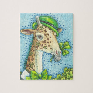 GIRAFA do dia de St Patrick & QUEBRA-CABEÇA
