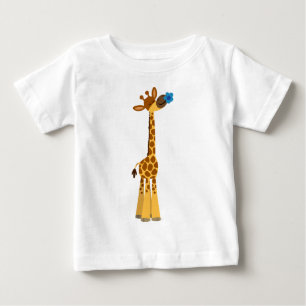 Girafa e camiseta de bebê, bonitinha