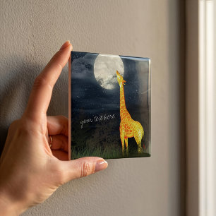 Girafa e Lua   Azulejo de Fotografia Cerâmica Pers
