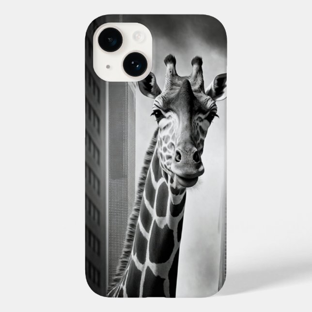 Girafa em uma paisagem urbana (Verso)