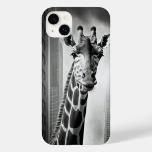 Girafa em uma paisagem urbana