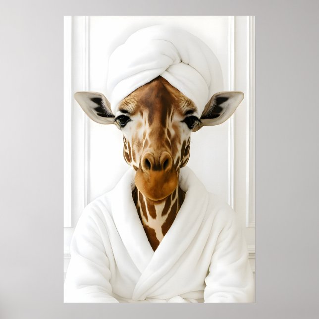 Girafa Engraçada Impressão Banheiro, Girafa Em Rob (Frente)