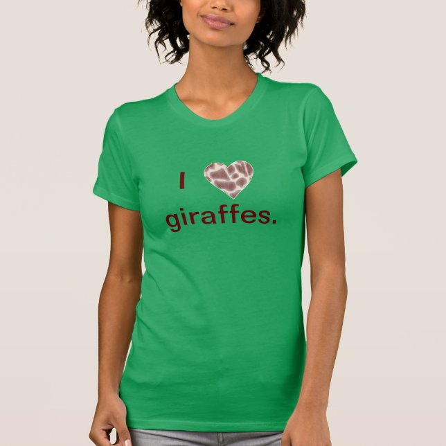 Girafa Heart, eu coração girafas camisetas (Frente)