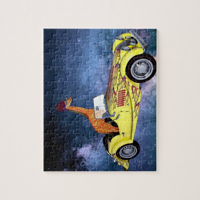 Girafa na Quebra-cabeça do espaço (Vertical)