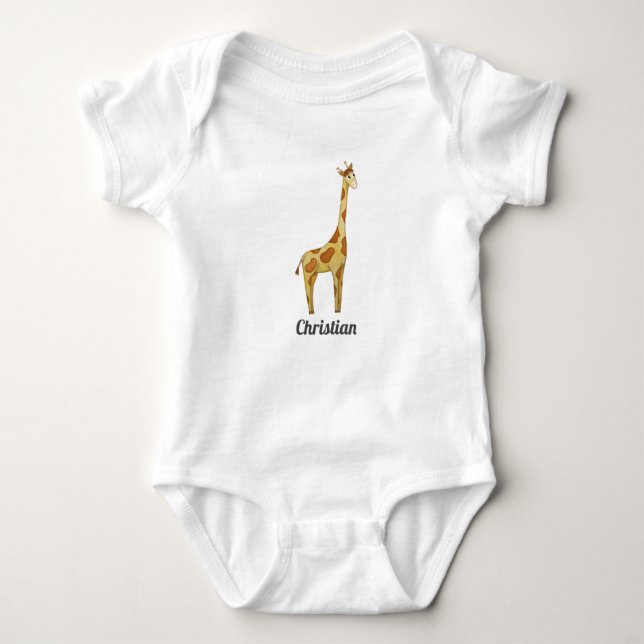 Girafa, Nome De Bebê, T-Shirt (Frente)