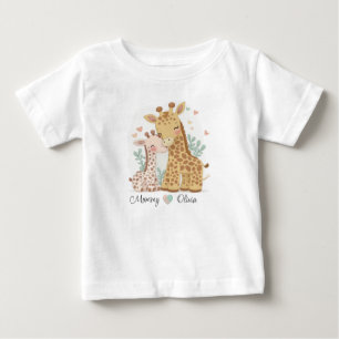 Girafa Personalizada Amor Camisa De Bebê