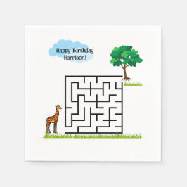 Girafa personalizou quebra-cabeça guardanapos do l