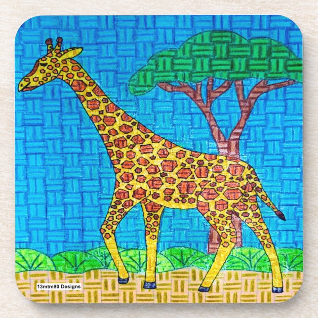 Girafa - Porta-copos de Plástico (Frente)