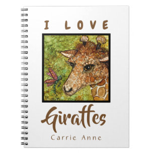 GIRAFA que do CADERNO ESPIRAL EU AMO com NOME