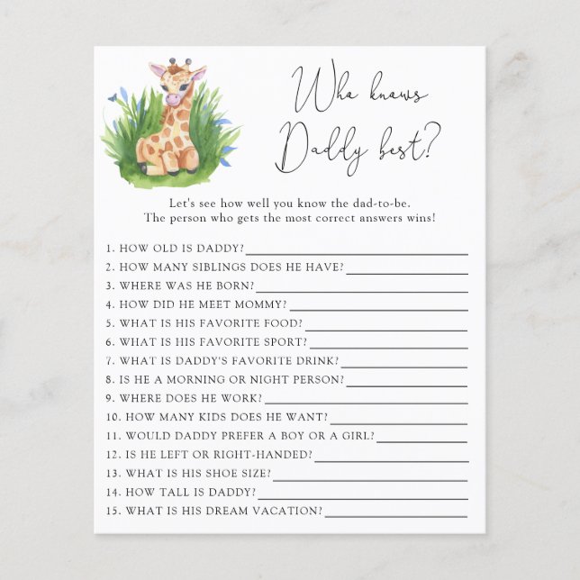 Girafa - Quem sabe melhor o PAI (Frente)