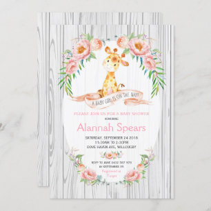 Girafa Rosa Rosa, Rosa, Bebê, Convites