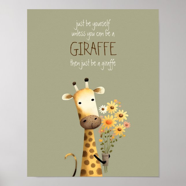 Girafa - Seja você mesmo Poster para Quarto de Cri (Frente)