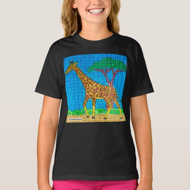 Girafa (vívida) - Camiseta Básica Feminina (Frente)