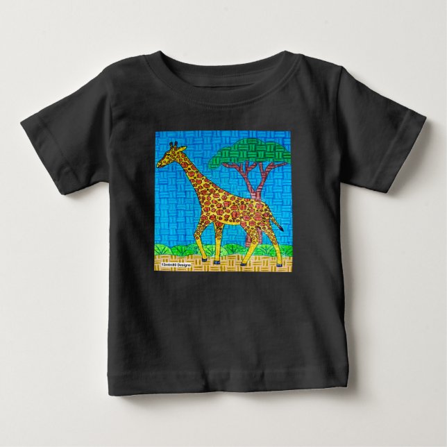 Girafa (vívida) - Camiseta de Bebê (Frente)