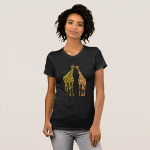 Girafas Casal T-Shirt Ouro Moderno Design