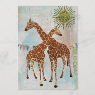 Girafas Chá de fraldas Sunshine Convite