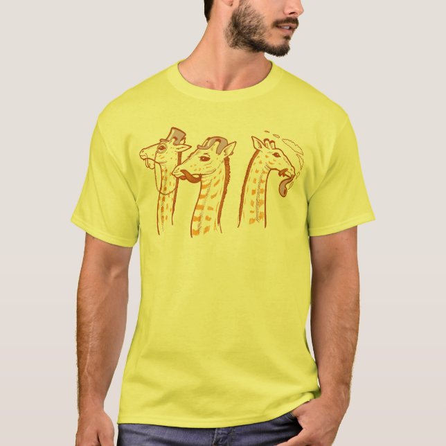 Girafas com a camisa dos homens dos bigodes v2 (Frente)