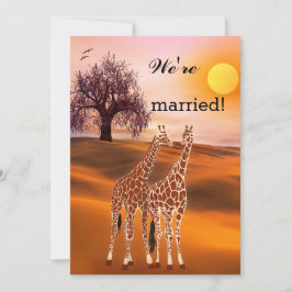 Girafas Safari Zoo Posto Convite para Casamento