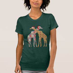 giraff pair santa hat christmas t-shirts a vida se
