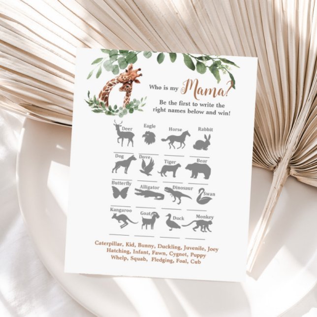 Giraffe chá de fraldas que é o meu jogo de mamãe (Criador carregado)