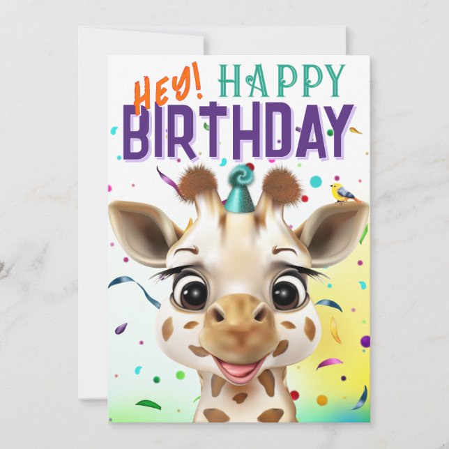 Giraffe Confetti Birthday (Frente)