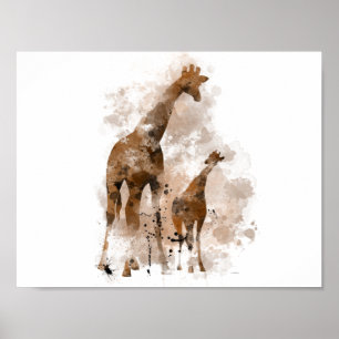 GIRAFFE E BABY - Poster