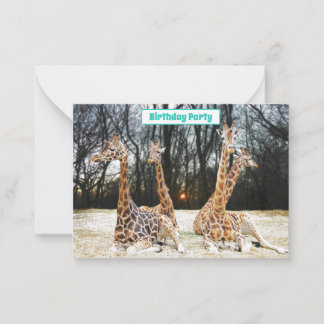 Giraffe Forrest - Convite de festas de diversão - 