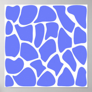Giraffe Impressão Pattern em Cornflower Blue.