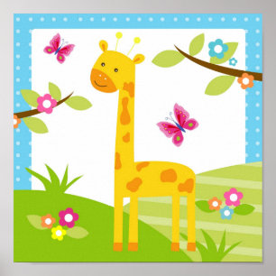 Giraffe Jungle Animal Nursery Wall Art Impressão