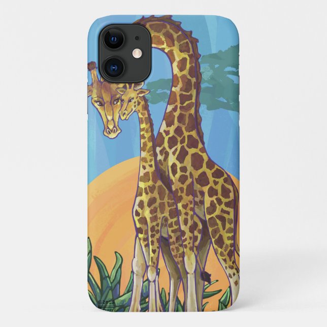 Giraffe Mama e Baby Case-Mate capas de iphone (Verso)