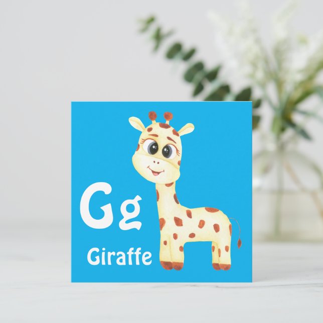 Giraffe personaliza ABC: Carta G - Adicionar seu n (Em pé/Frente)